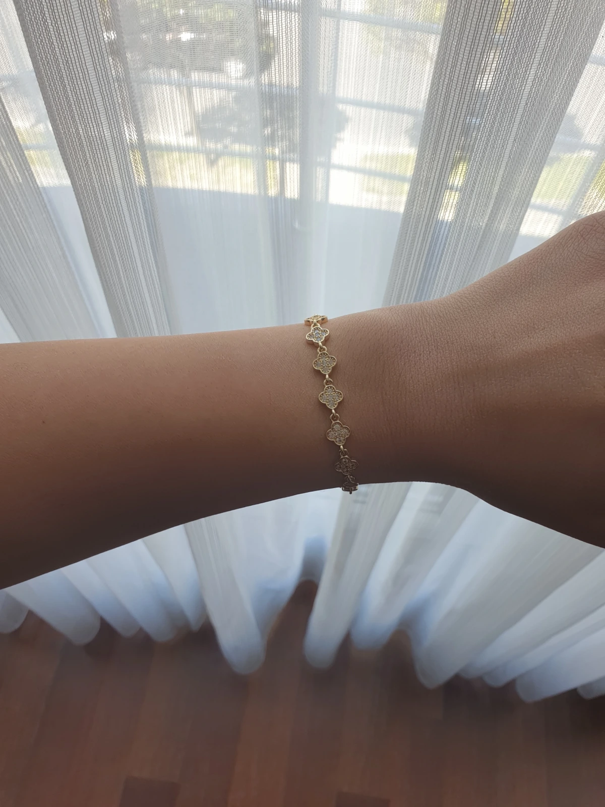 14K Gold Kalp ve Yonca Bileklik