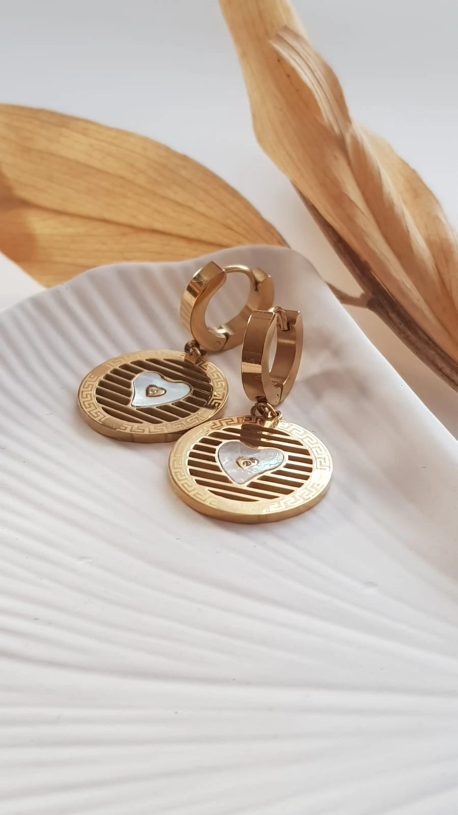 JOC Heart Plate Çelik Küpe