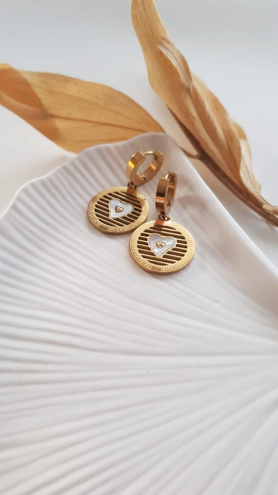 JOC Heart Plate Çelik Küpe