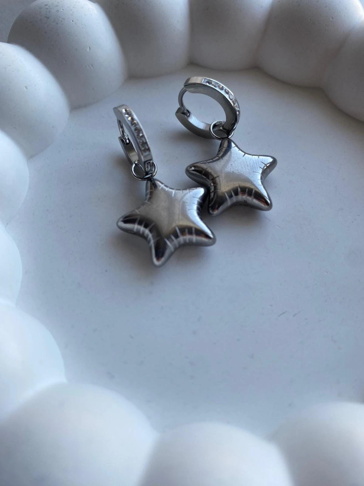 JOC Silver Balon Yıldız Küpe