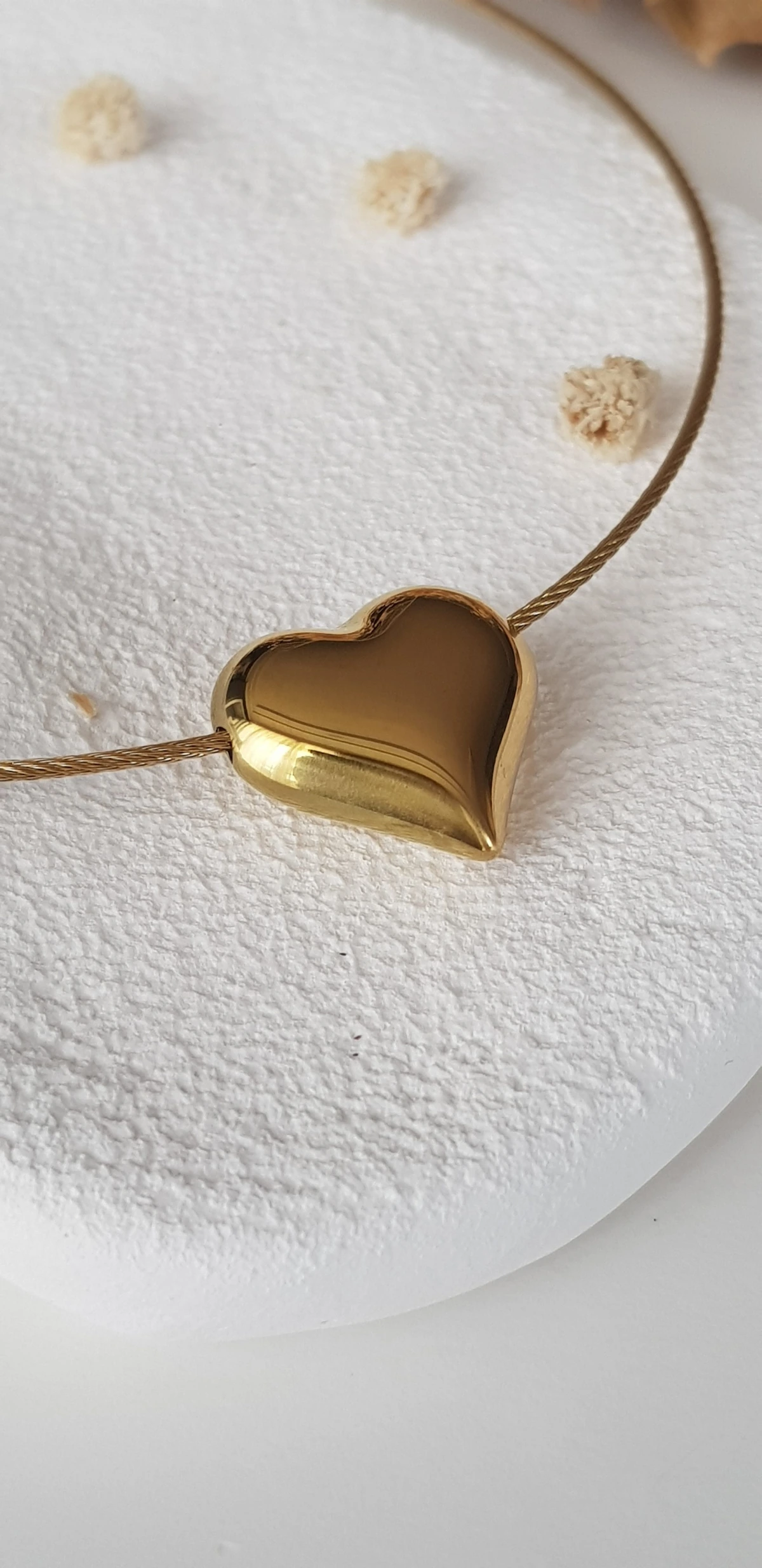 JOC Kalp Choker Çelik Kolye