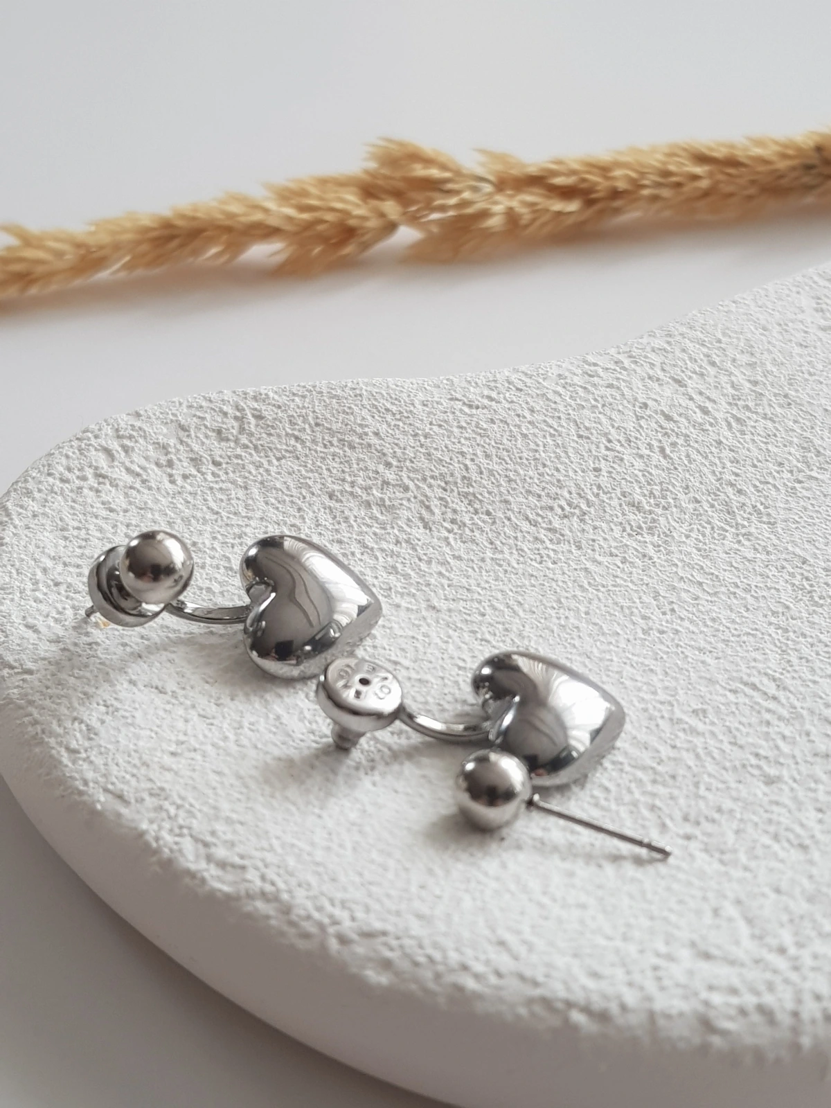 JOC Silver İkili Kullanım Kalp Küpe