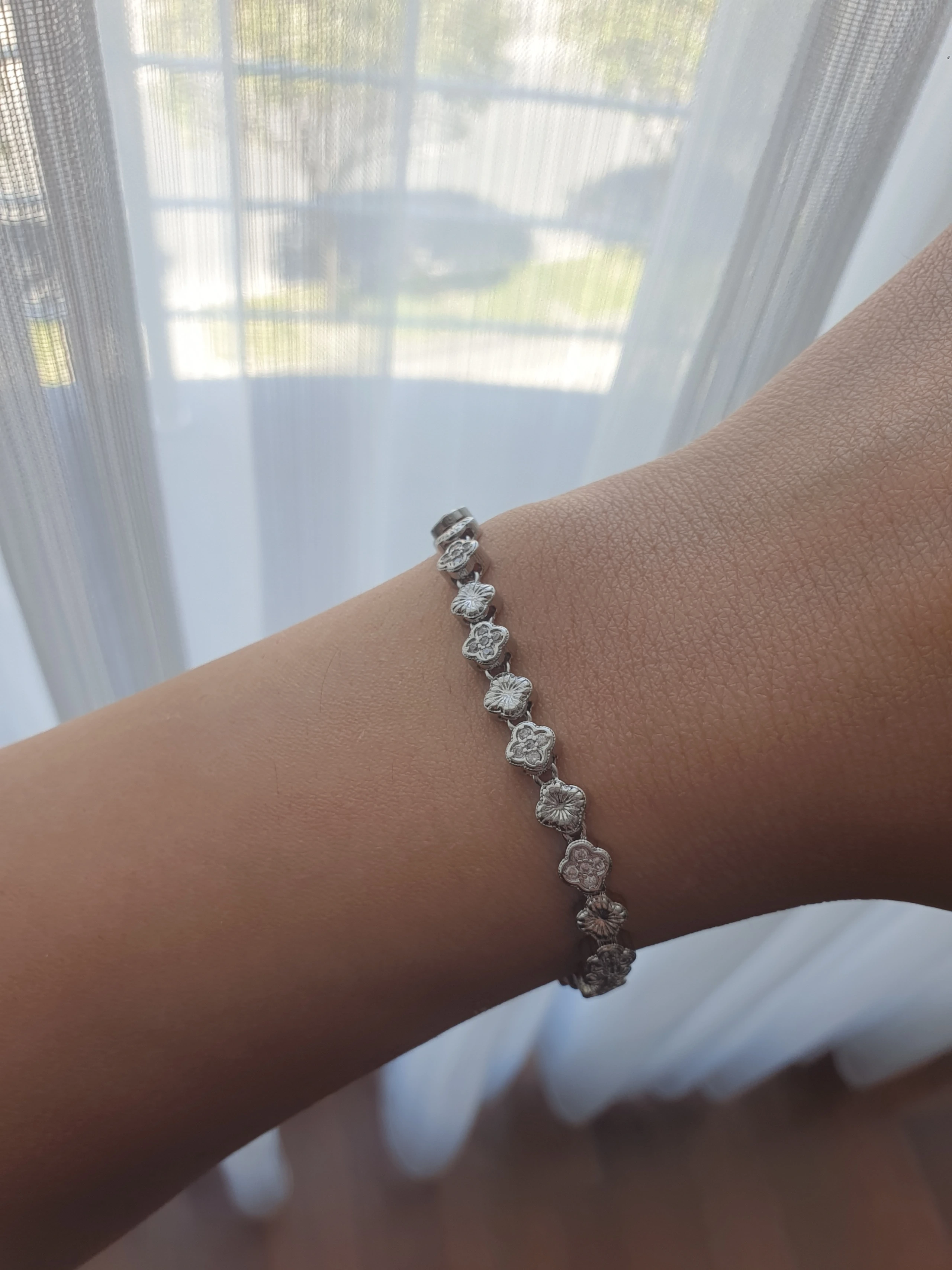 Silver Sıra Yonca Bileklik