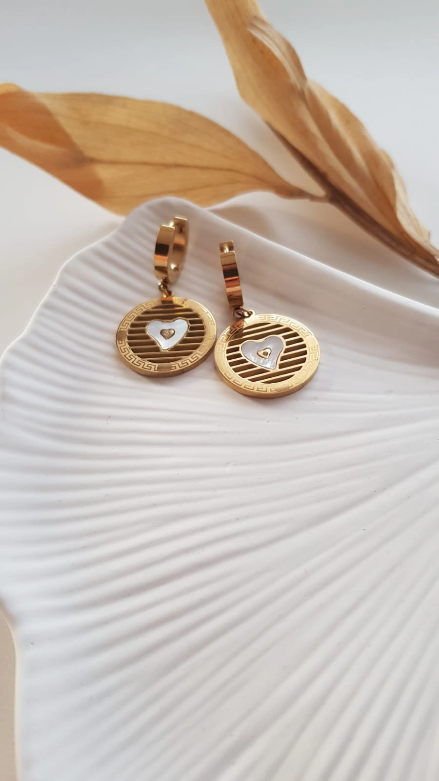 JOC Heart Plate Çelik Küpe