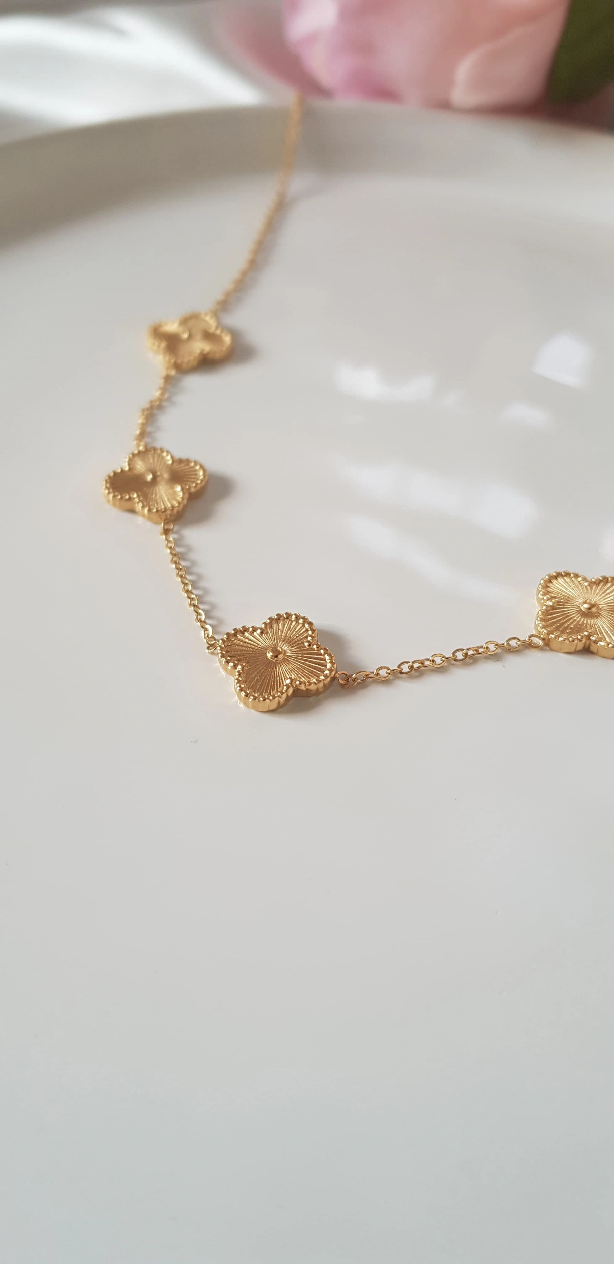 JOC Gold 5 Yonca Çelik Kolye