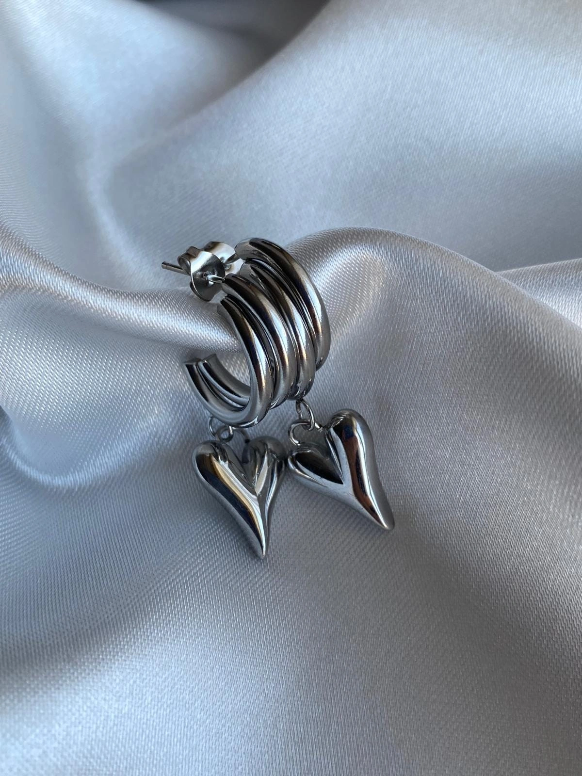 JOC Halka Kalp Çelik Küpe
