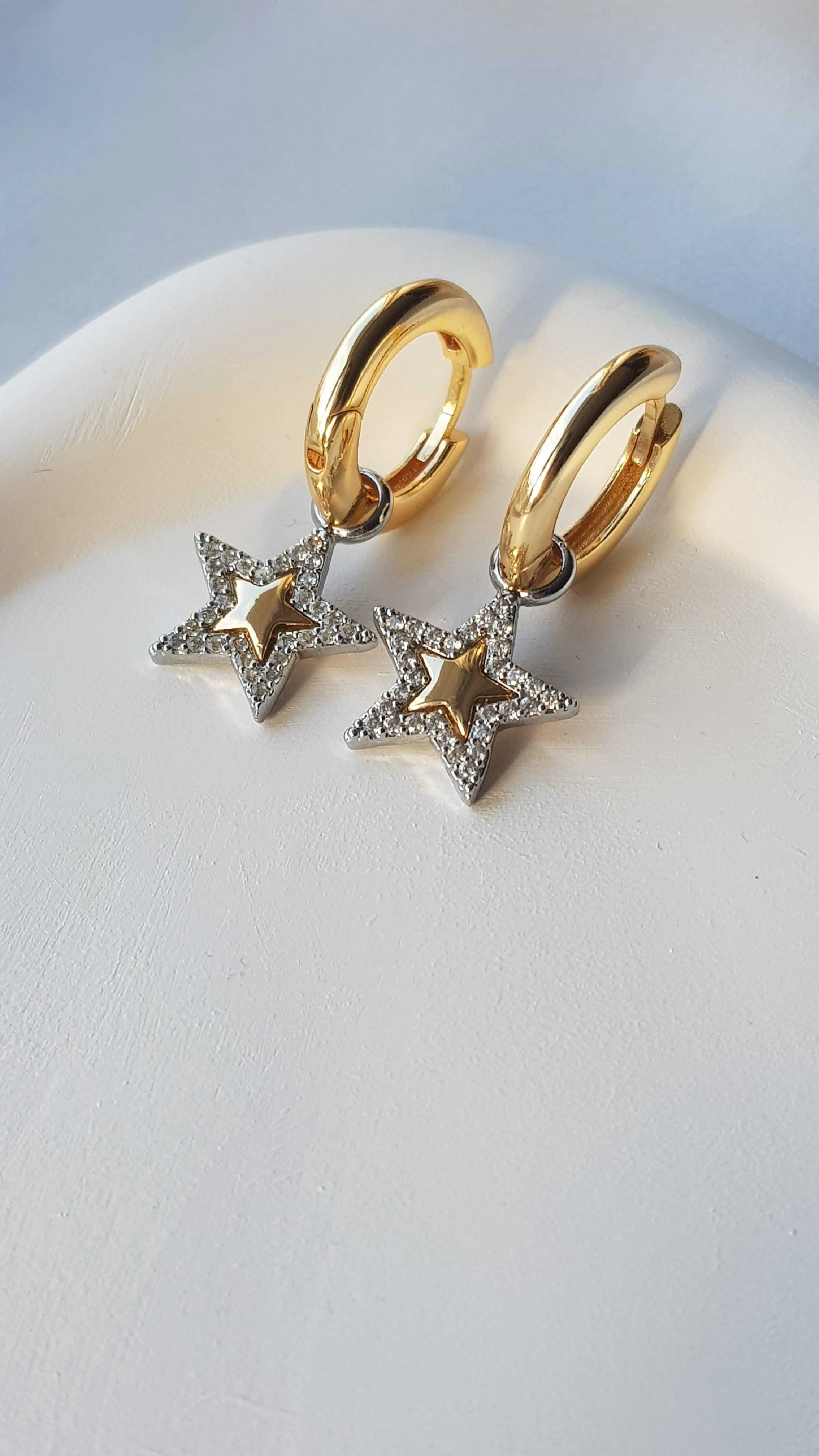 JOC Gold Halka Yıldız Vip Küpe