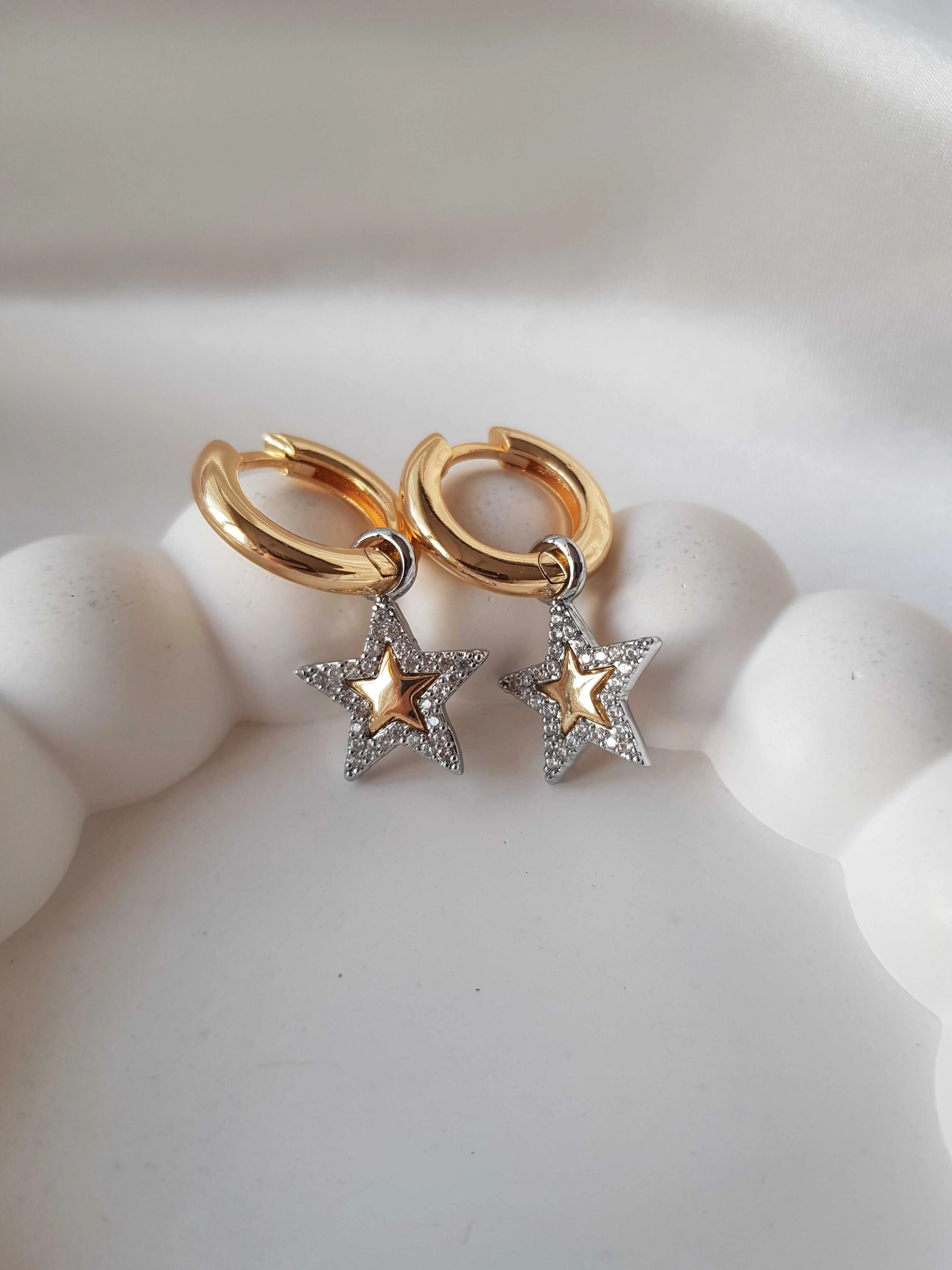 JOC Gold Halka Yıldız Vip Küpe
