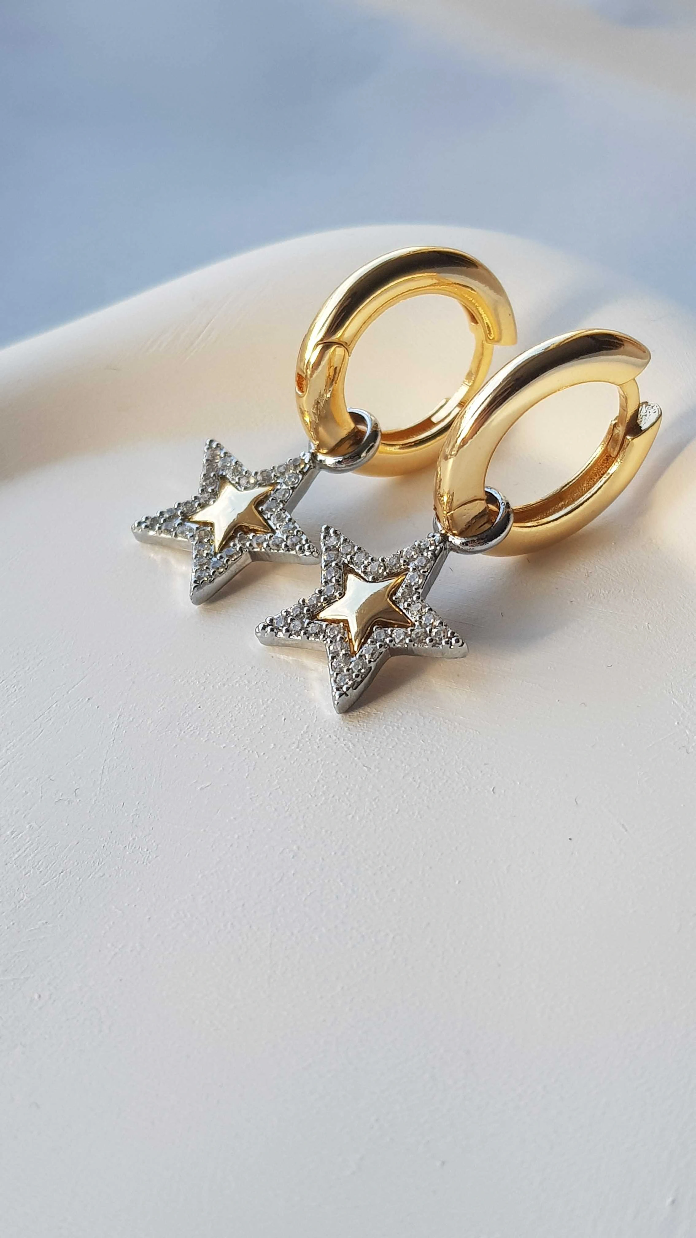 JOC Gold Halka Yıldız Vip Küpe