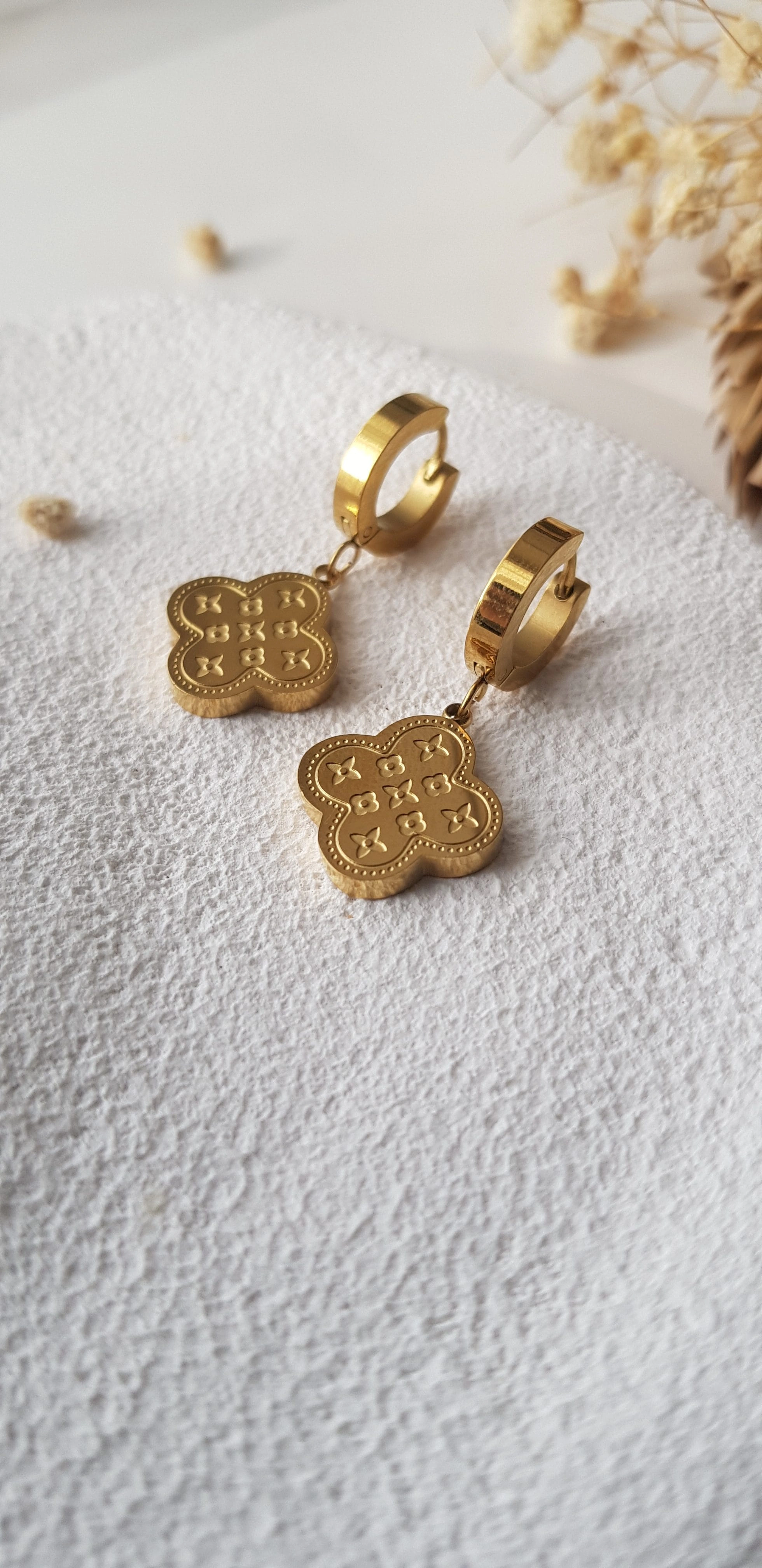 JOC Gold Yonca Çelik Küpe