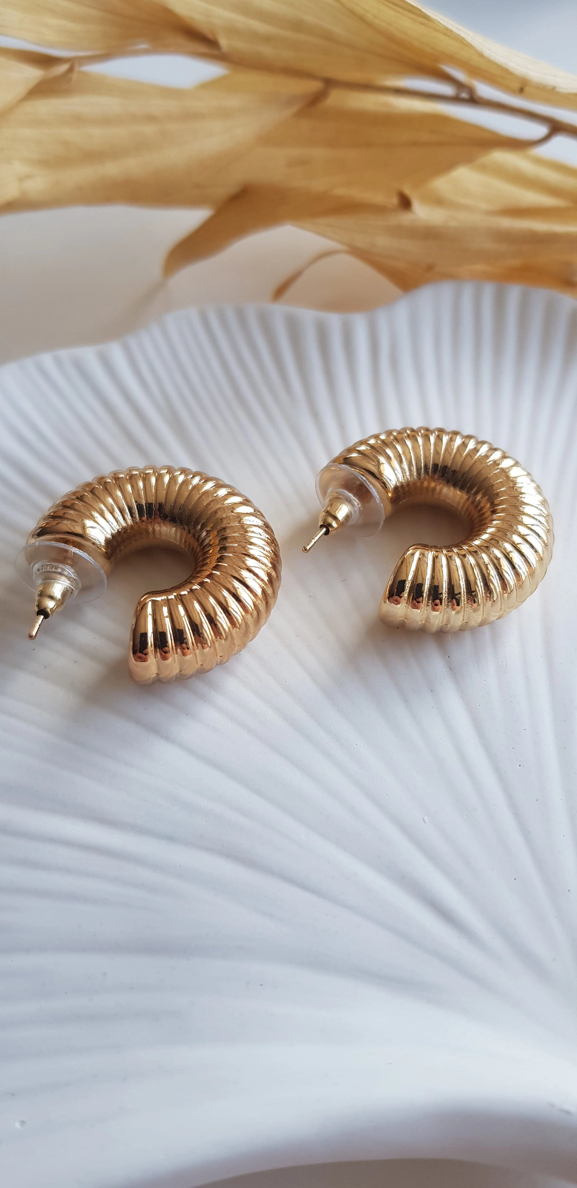 JOC Gold Tırtıklı Boru Vip Küpe