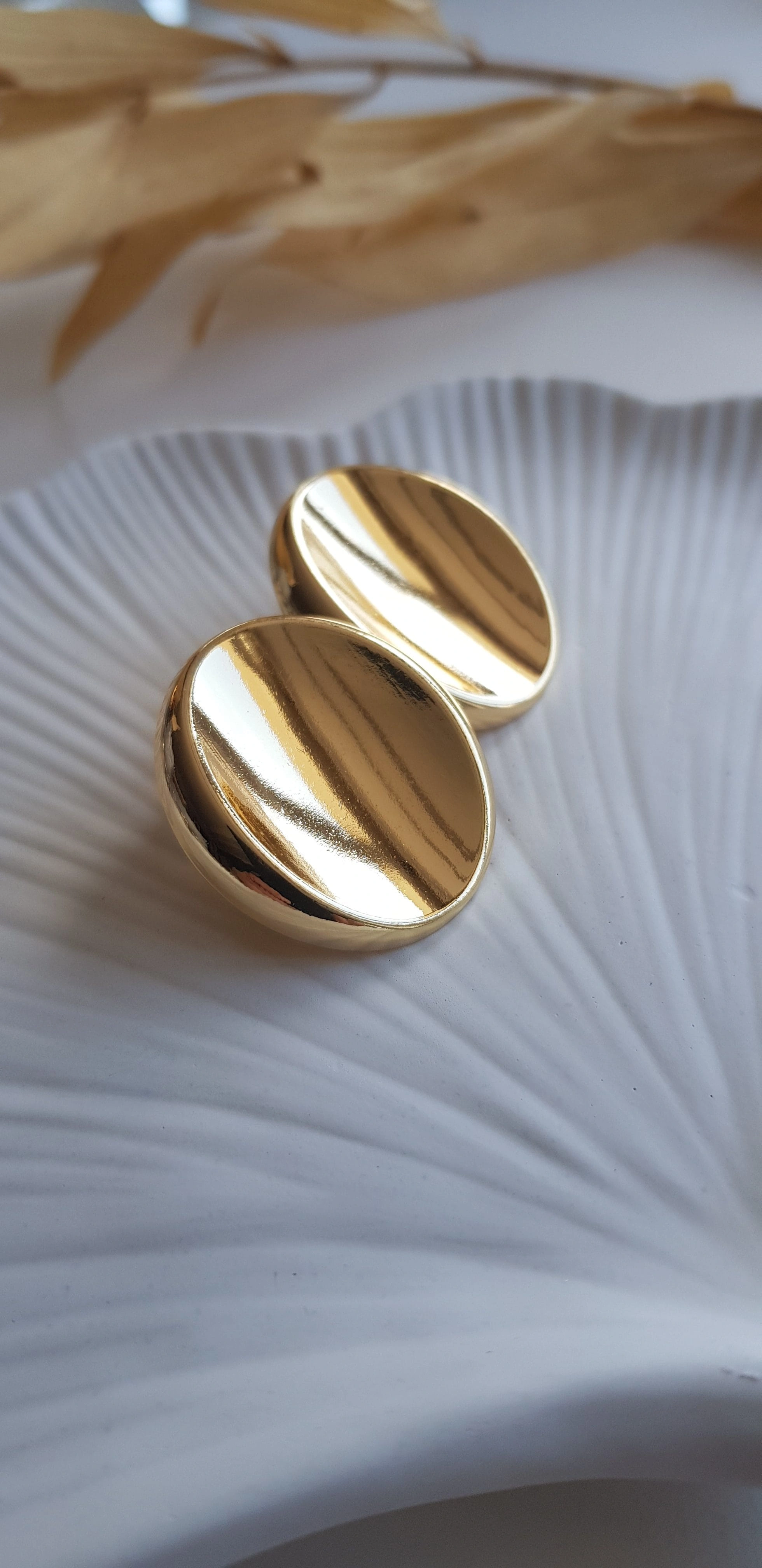 JOC Gold Oval Plaka Vip Küpe