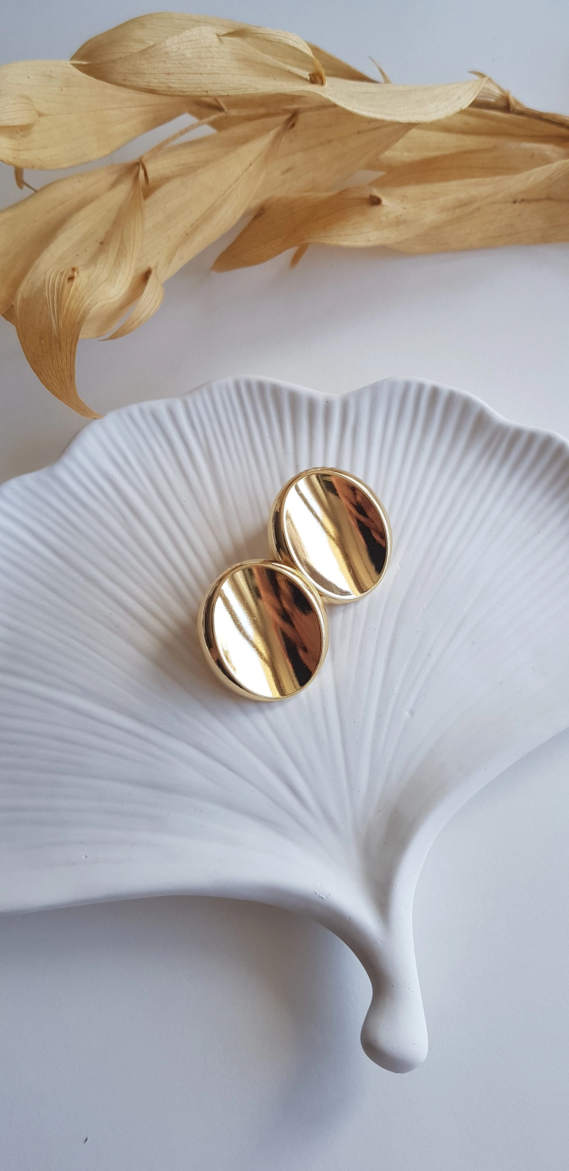 JOC Gold Oval Plaka Vip Küpe