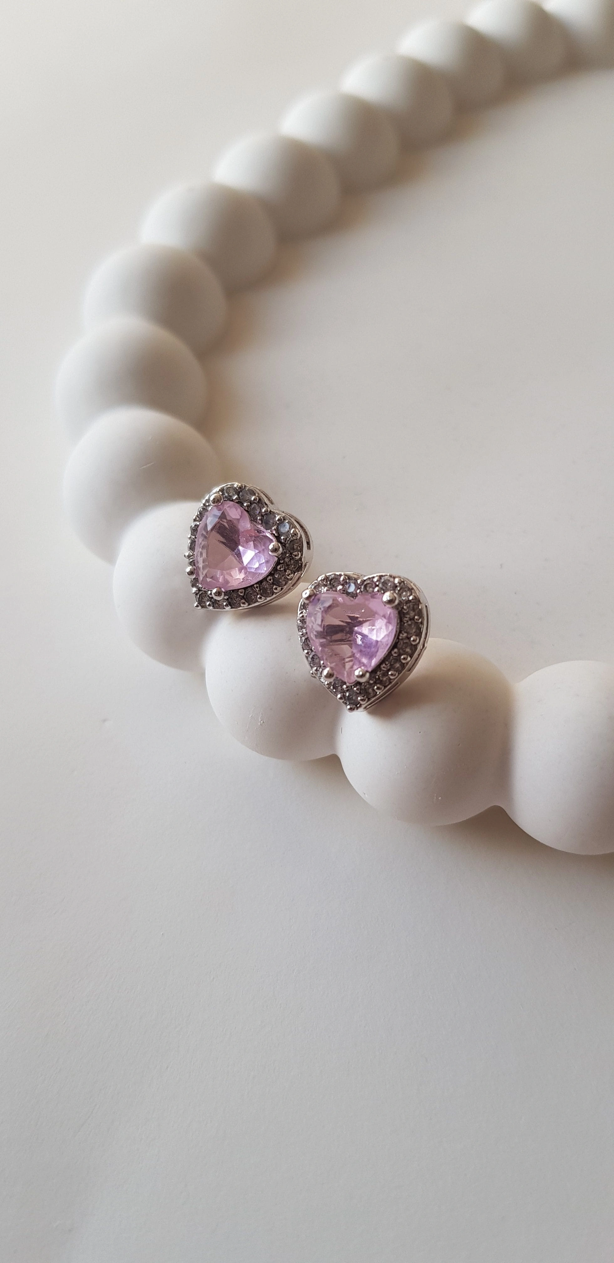 JOC Silver Pembe Taşlı Küpe