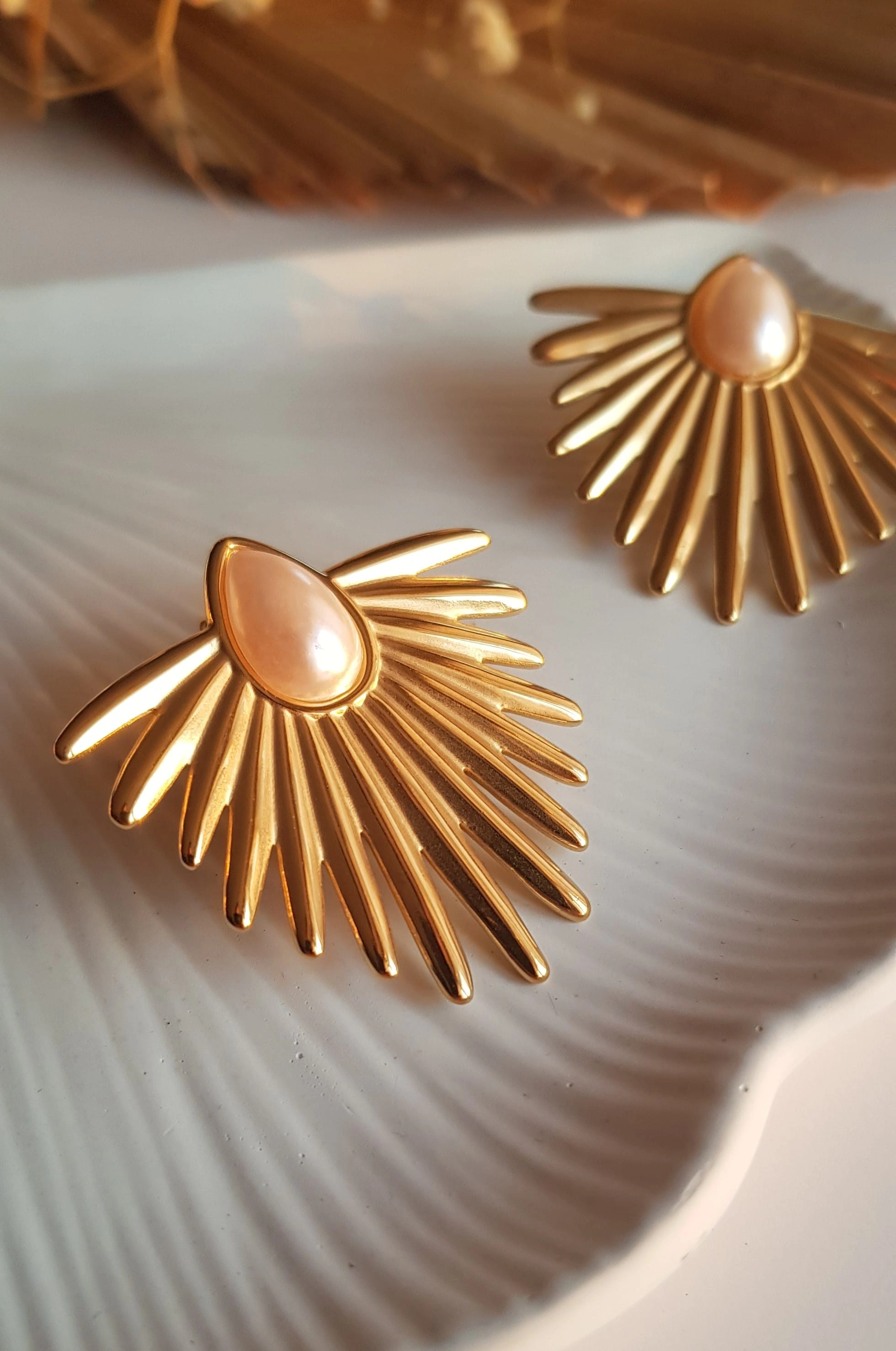 JOC Gold Sunbeam Çelik Küpe