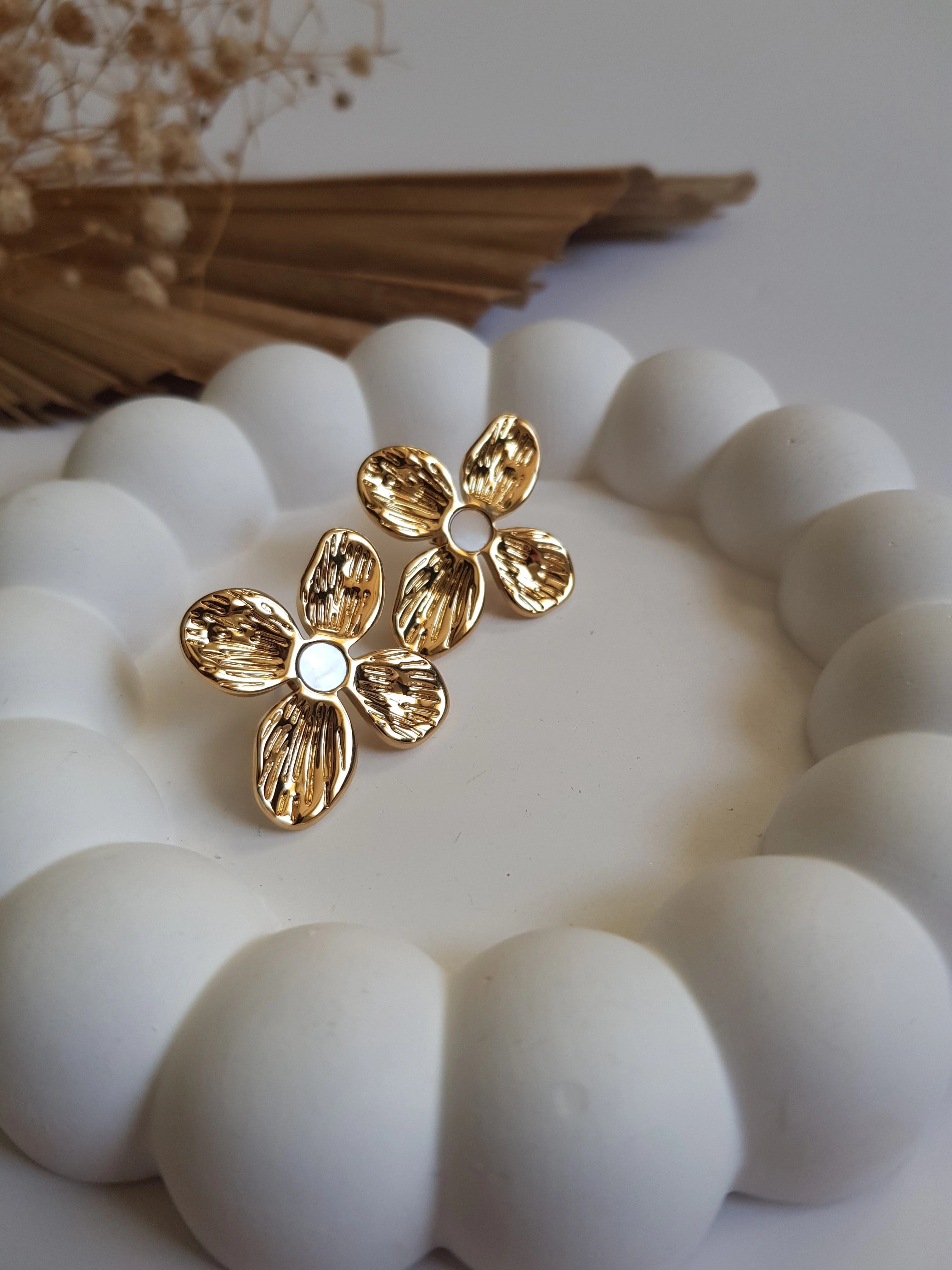 JOC Gold Çiçek Çelik Küpe