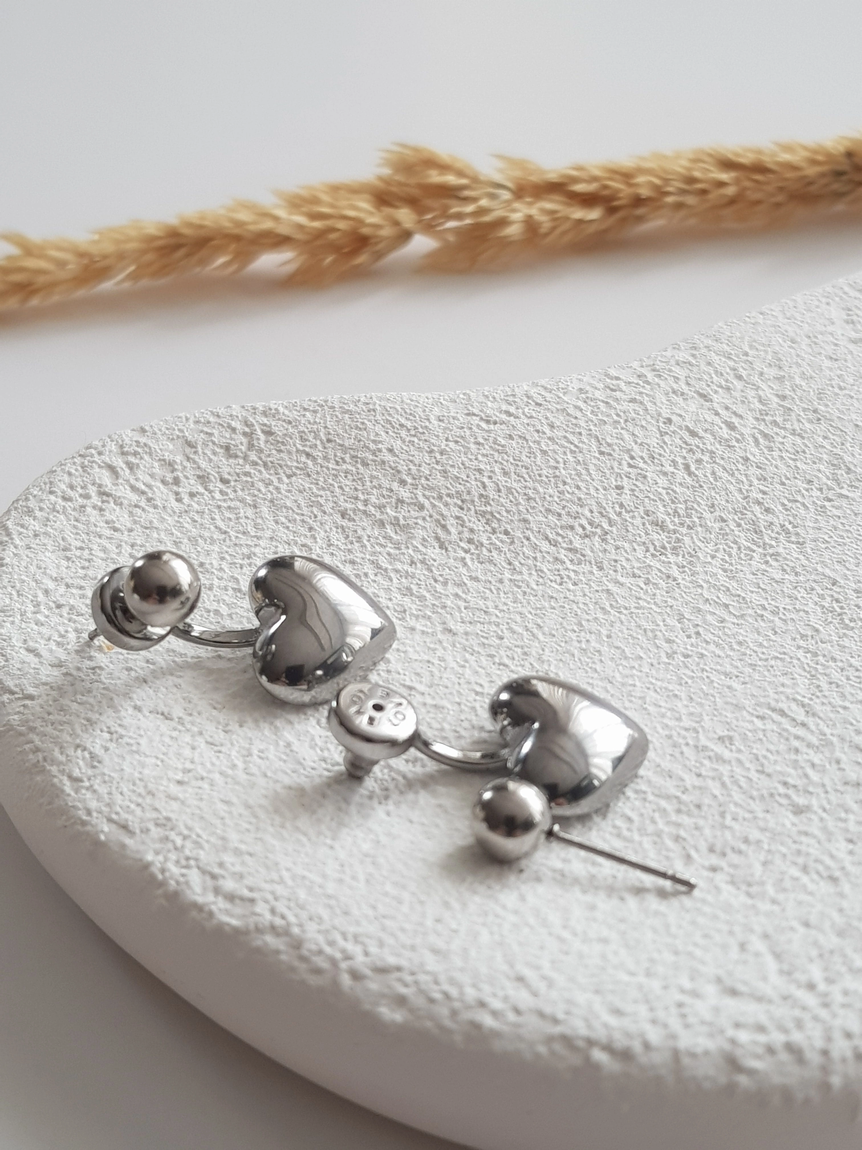 JOC Silver İkili Kullanım Kalp Küpe