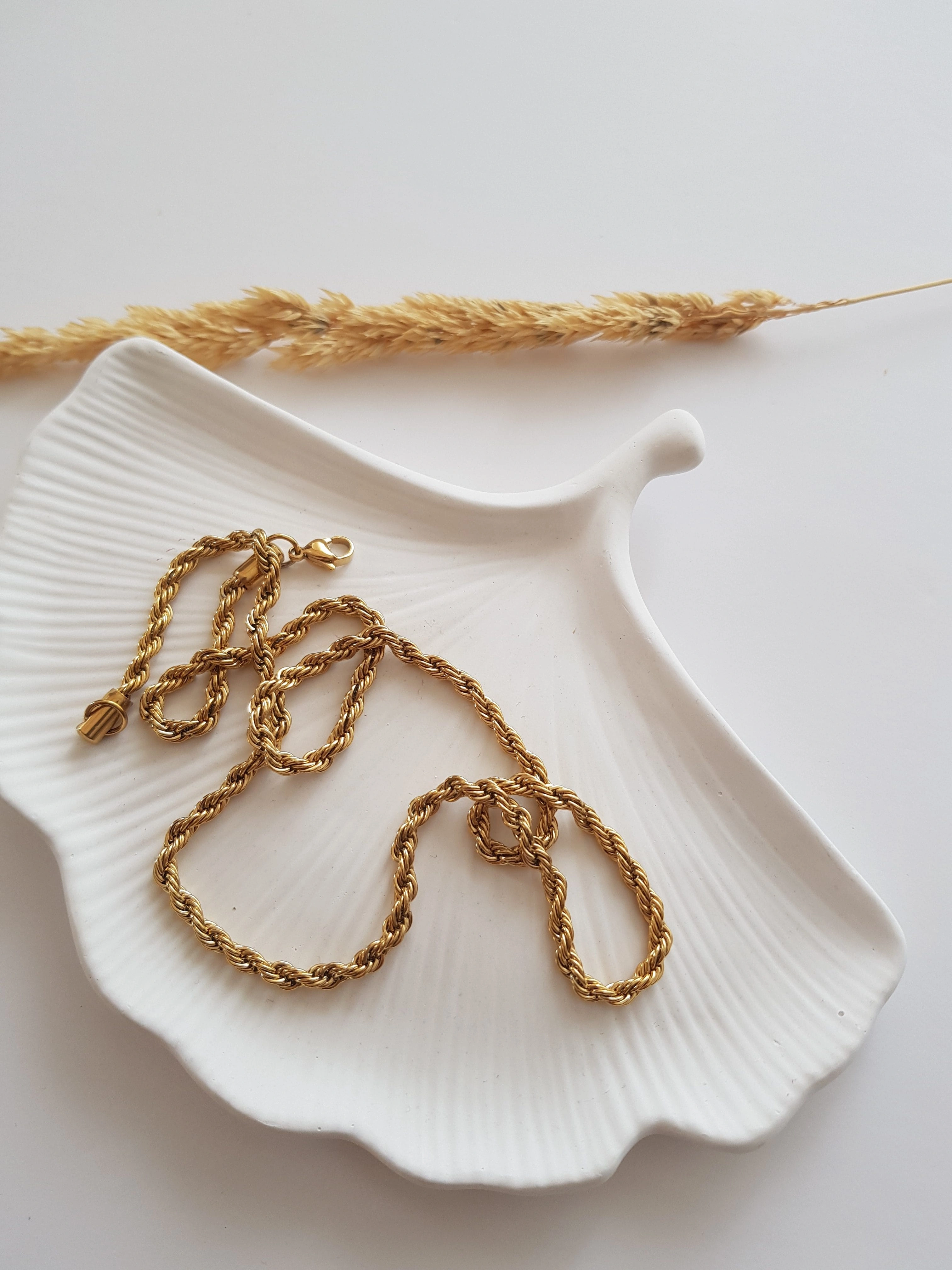 JOC Gold Burgu Çelik Kolye (60cm)