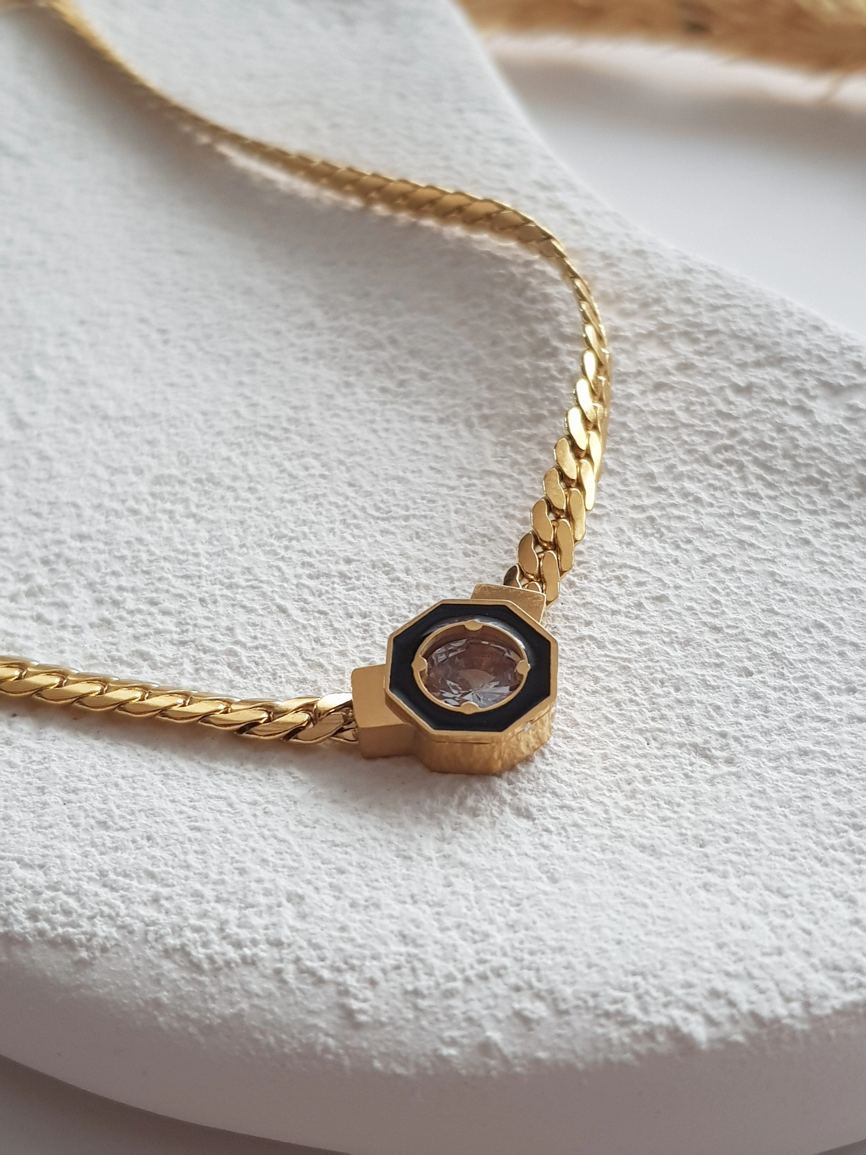 JOC Gold Ezme Zincir Çelik Kolye