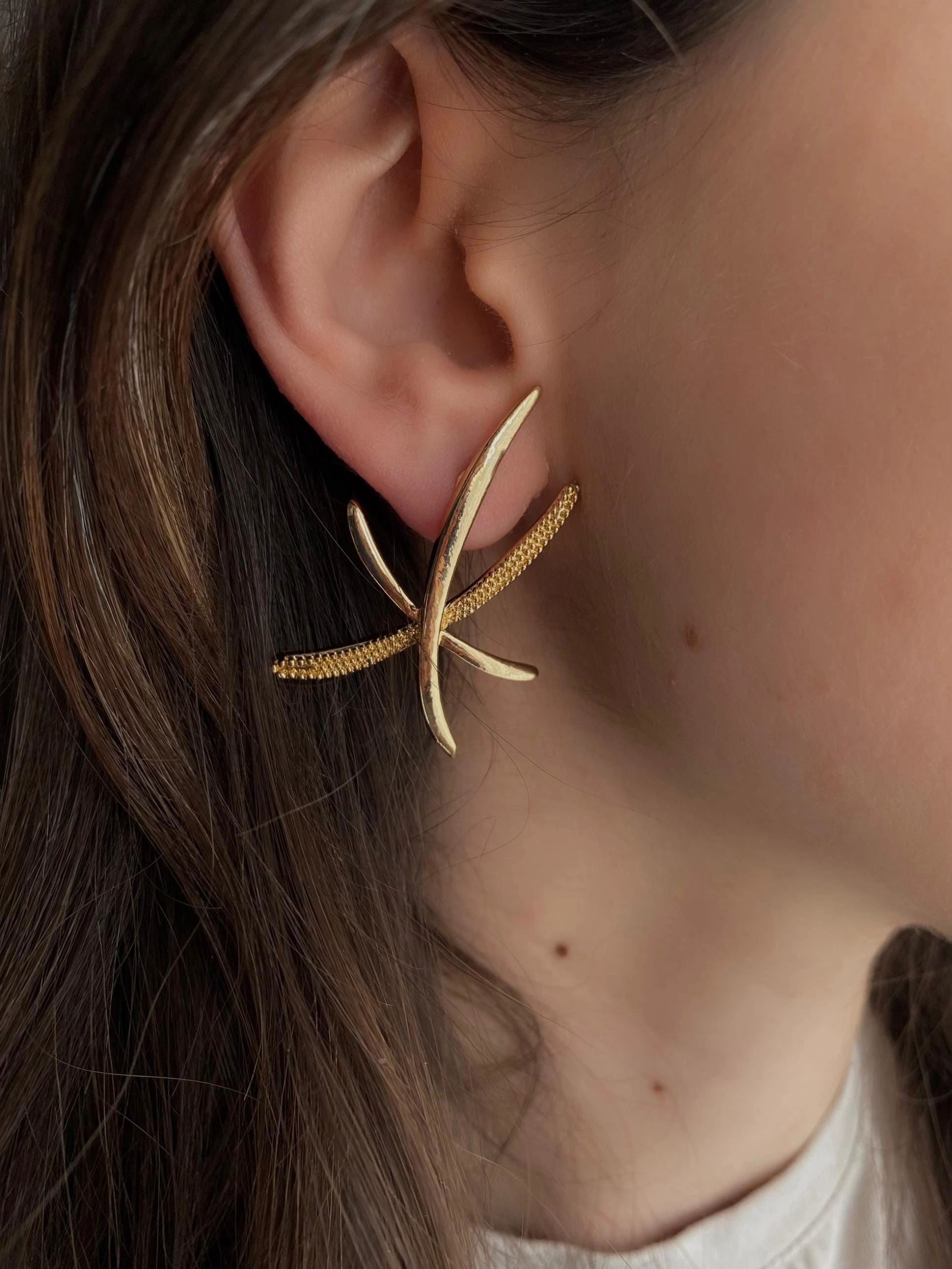 JOC Gold Metal Deniz Yıldızı Küpe