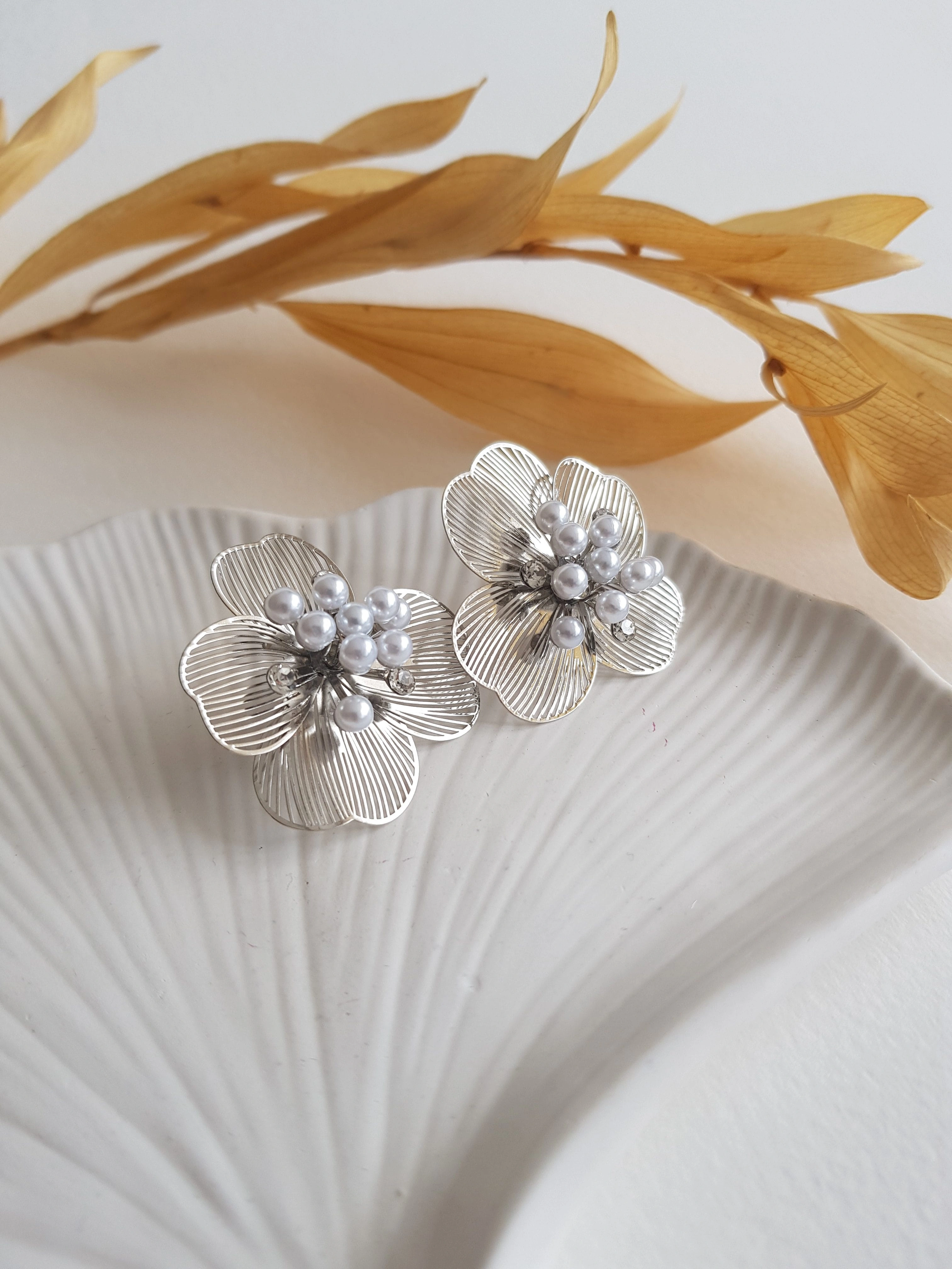 JOC Silver Tel Çiçek Küpe